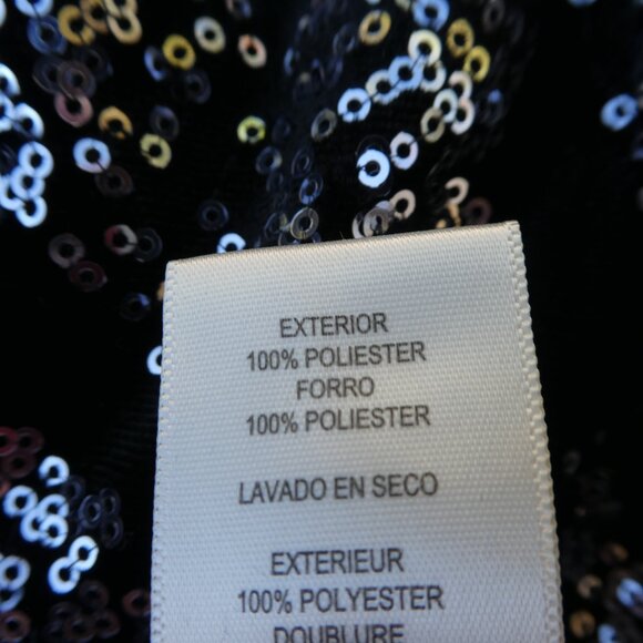 VeLVeT Eliza J Black Sheath Dress Silver SeQuiN Boat Neck Lined Cocktail Party - Picture 6 of 6